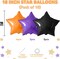 10PCS Halloween Foil Stars Shape Balloon - 18 Inch (Purple Black Orange)